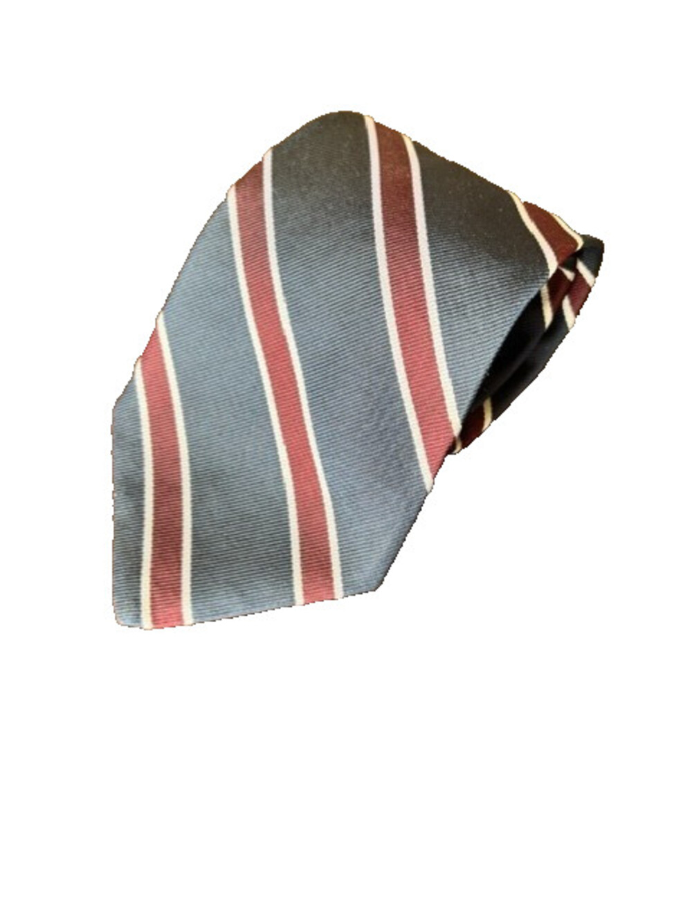 BROOKS BROTHERS MAKERS Mens Navy Blue Burgundy Gray Repp Striped Tie